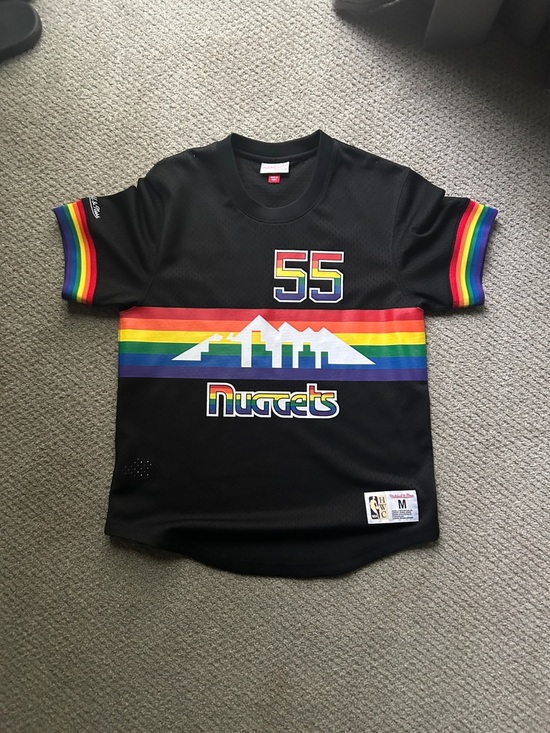 Mitchell & Ness Other - Denver Nuggets Rainbow Stripe Jersey - Black Mutumbo